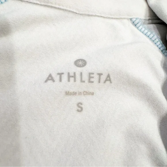 Athleta | Sierra White Herringbone 1/2 Zip Top Thermal Spandex Size Small - Picture 5 of 7